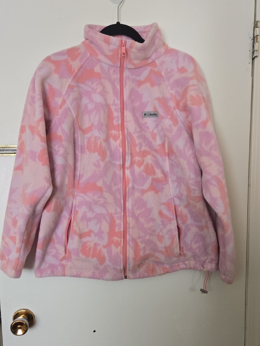 Columbia Womens' Pink & Coral Floral Fleece Jacket